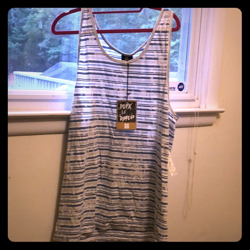 Insight pac sun men’s tank white and blue stripe